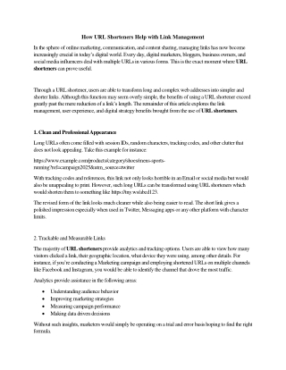 How URL Shorteners Help with Link Management