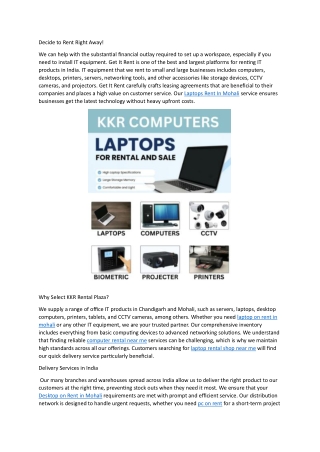 Decide to Rent Right Away