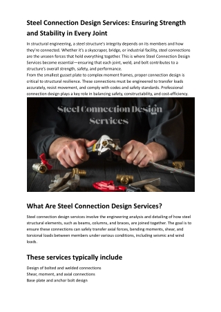 Steel Connection Design Services_ Ensuring Strength and Stability in Every Joint