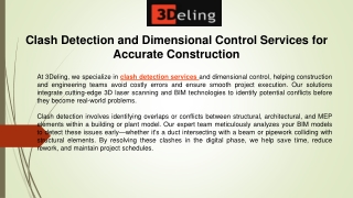 Clash Detection and Dimensional Control Services for Accurate Construction