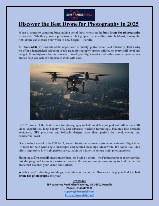 Discover the Best Drone for Photography in 2025