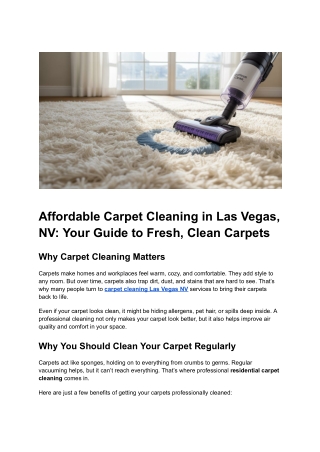Post 3 - Affordable Carpet Cleaning in Las Vegas, NV