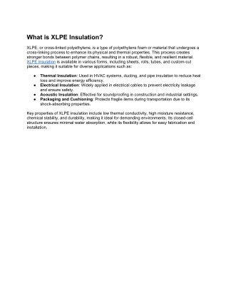 What is XLPE Insulation