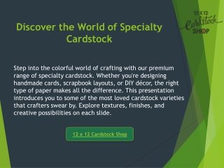 Discover the Best Cardstock at 12x12 Cardstock Shop