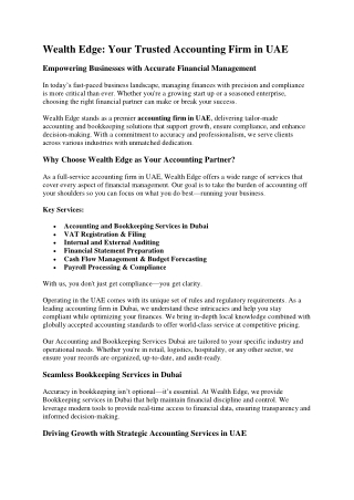 Trusted Accounting Firm in UAE