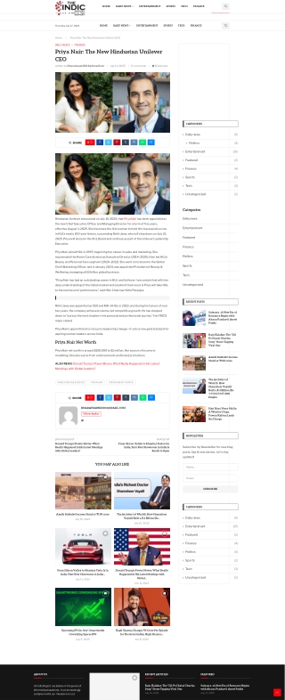 Priya Nair: The New Hindustan Unilever CEO