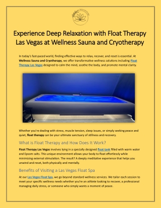 Float Therapy Las Vegas