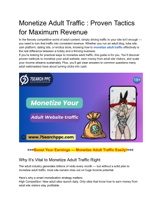 Monetize Adult Traffic _ Proven Tactics for Maximum Revenue