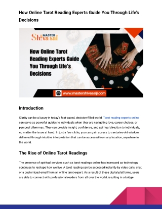 How Online Tarot Reading Experts Guide You Through Life’s Decisions