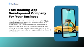 Taxi Booking App Development Company For Your Business
