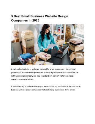 5 Best Small Business Website Design Companies in 2025