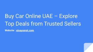 Buy Car Online UAE – Explore Top Deals from Trusted Sellers