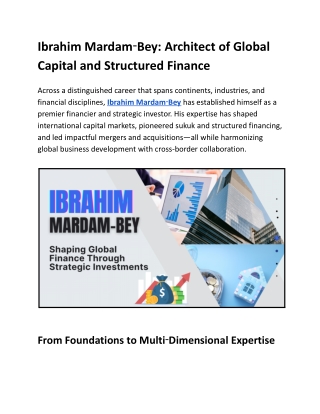 Ibrahim Mardam-Bey: Shaping Global Finance Through Innovation and Strategic Lead