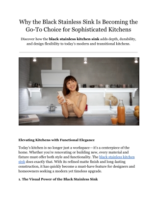 Why Black Stainless Sinks Are the Top Pick for Modern, Sophisticated Kitchens
