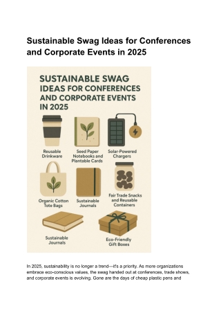 Sustainable Swag Ideas for Conferences and Corporate Events in 2025