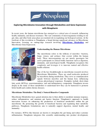 Exploring Microbiome Innovation through Metabolites and Gene Expression with Ninapharm