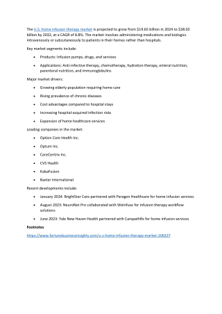 U.S. Home Infusion Therapy Market Size