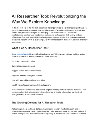 AI Researcher Tool