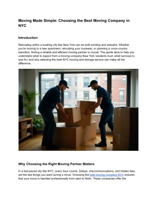 Moving Made Simple_ Choosing the Best Moving Company in NYC