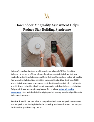 How Indoor Air Quality Assessment Helps Reduce Sick Building Syndrome