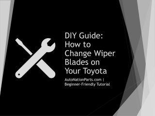 Change Wiper Blades at Home for your Toyota