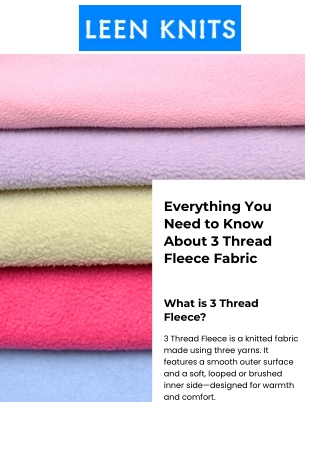 Everything You Need to Know About 3 Thread Fleece Fabric