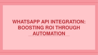 WhatsApp API Integration Boosting ROI through Automation