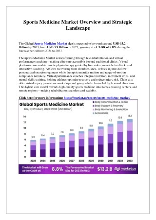 Sports Medicine Market Integration with Mobile Apps and Telehealth Platforms