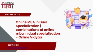 Online MBA in Dual Specialization  combinations of online mba in dual specialization - Online Vidyaa