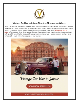 Vintage Car Hire in Jaipur