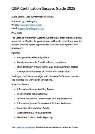 CISA Certification Success Guide 2025