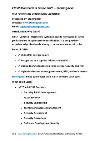 CISSP Masterclass Guide 2025