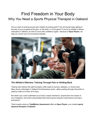 Find Freedom in Your Body