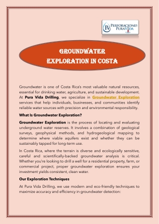 Groundwater Exploration in Costa Rica by Pura Vida Drilling