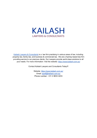 Kailash Lawyers and Consultants