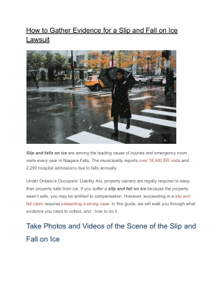 How to Gather Evidence for a Slip and Fall on Ice Lawsuit