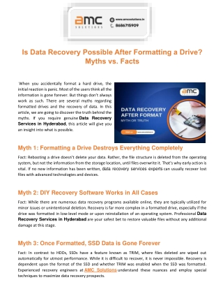 Is Data Recovery Possible After Formatting a Drive Myths vs. Facts