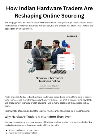 How Indian Hardware Traders Are Reshaping Online Sourcing