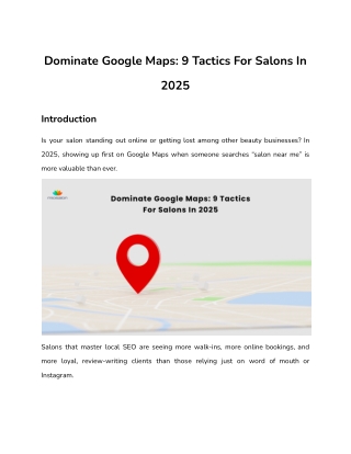 Dominate Google Maps - 9 Tactics For Salons In 2025