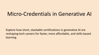 Micro-Credentials in Generative AI