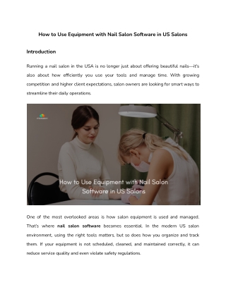 How to Use Equipment with Nail Salon Software in US Salons