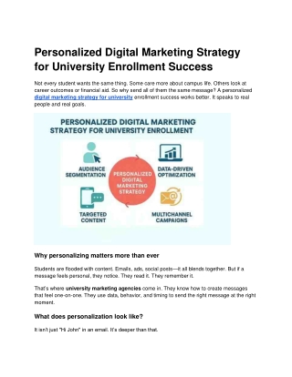 Personalized Digital Marketing Strategy for University Enrollment Success