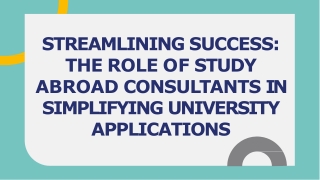 STREAMLINING SUCCESS THE ROLE OF STUDY ABROAD CONSULTANTS IN SIMPLIFYING UNIVERSITY APPLICATIONS