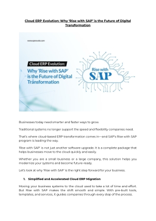 Cloud ERP Evolution_ Why ‘Rise with SAP’ is the Future of Digital Transformation