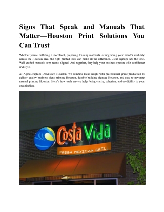 AlphaGraphics Downtown Houston  PDF