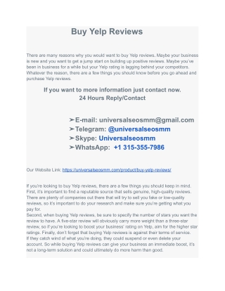 Buy Yelp Reviews