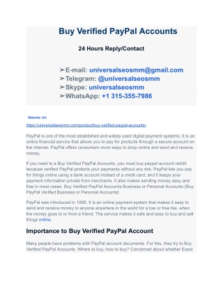 Buy Verified PayPal Accounts