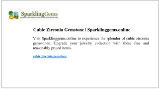 Cubic Zirconia Gemstone Sparklinggems.online