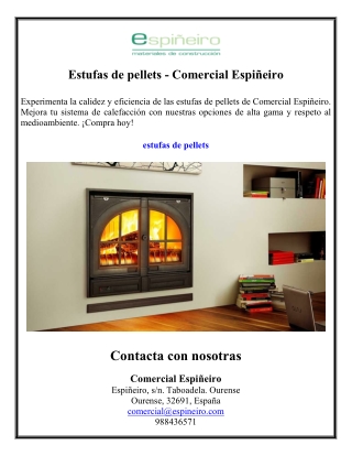 Estufas de pellets - Comercial Espiñeiro