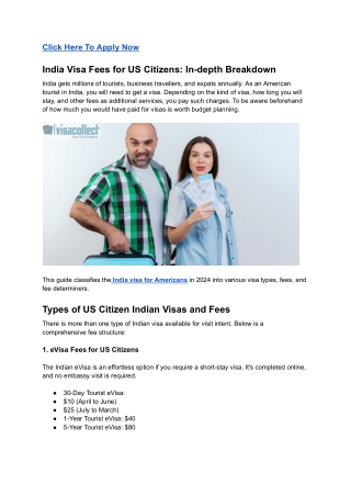 India Visa Fees for US Citizens (2024): In-Depth Breakdown